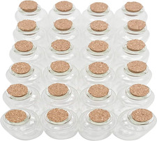 14 Pcs 30 mL Small Glass Bottles with Cork Stopper Mini Message Bottles, DIY Dec