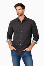 VTG Burberry London Button Up Shirt Mens 15.5 L Gray Nova Check Luxury Authentic