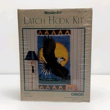 Vintage Caron International Wonder Art Eagle Latch Hook Kit  4120 16"X32" New
