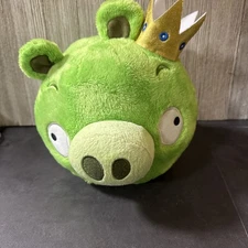 Commonwealth Angry Birds Green King Pig Gold Crown No Sound 8-10" Plush 2010 L