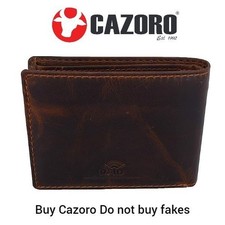 RFID Blocking Brown Vintage Leather Men's Bifold Center Flap Wallet