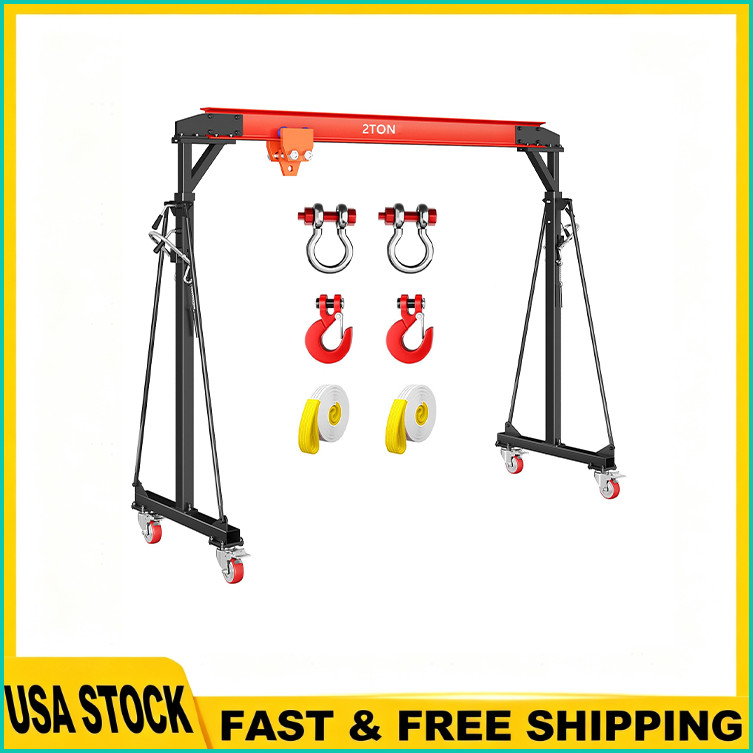 Adjustable Gantry Crane, 2 Ton 4400 LBS Capacity, Portable Gantry Crane Height
