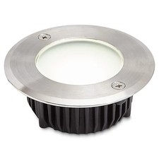 Blooma Flax Brushed Silver effect Mains-powered Neutral white LED Round Decking