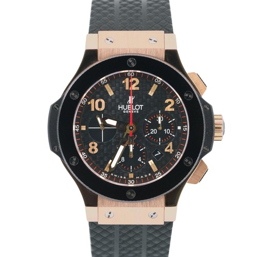 Hublot Big Bang Black 301.PB.131.RX Black 18K Rose Gold CARBON Rubber 44mm Watch