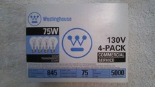 Incandescent 75W 130V Commercial Service Lightbulbs CLEAR Non-LED 75 Watt A19