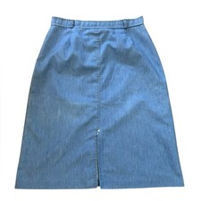 70 s Vintage RSC Blue Workers Union Denim Pencil Skirt with Slit