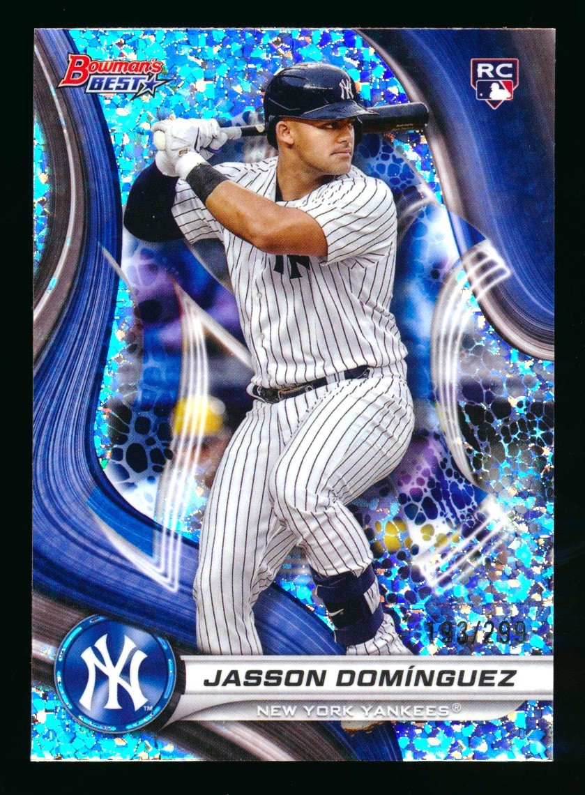 2024 BOWMAN'S BEST JASSON DOMINGUEZ RC MINI DIAMOND REFRACTOR YANKEES #193/299!