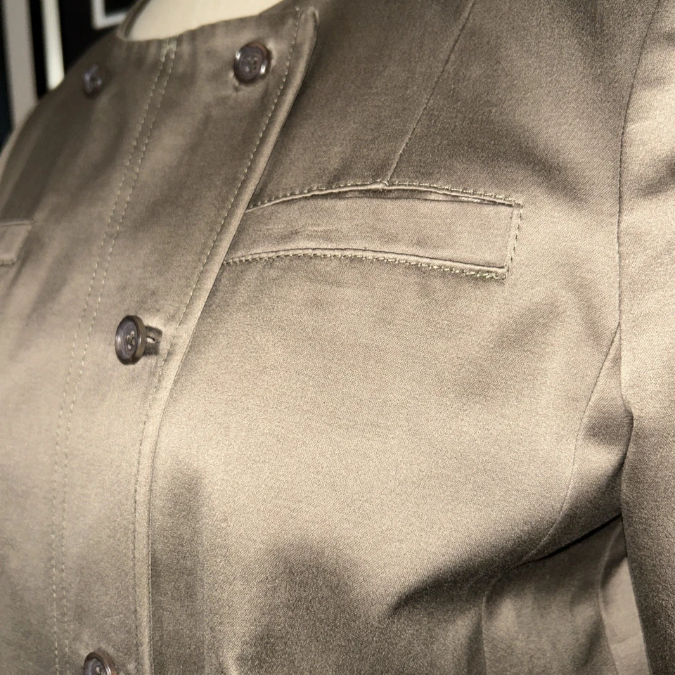 Chaqueta Blazer Banana Republic Verde Oliva Ropa de Trabajo Informal Mujer Talla 8 Foto 3 de 4