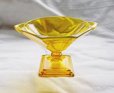 Vintage Heisey Twist Marigold Footed Mayo Comport Triangle Handles