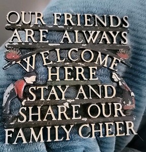Vintage Trivet Friends Always Welcome To Stay And Share Family Cheer, Hot Plate