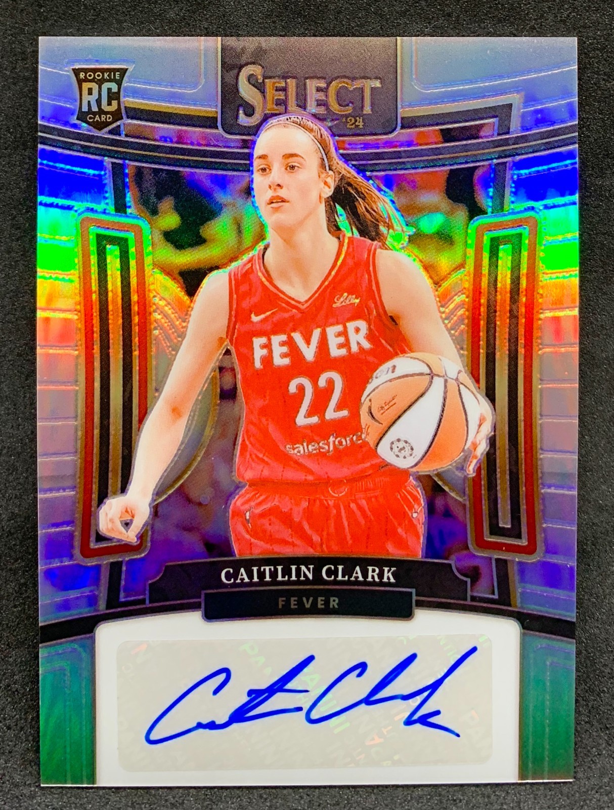 2024 Select WNBA CAITLIN CLARK Fever Silver Prizm Signatures Rookie Auto RC SP