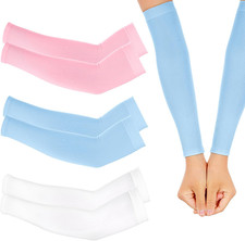 3Pairs Kids Arm Sleeves Thinly UV Sun Protection Cooling Arm Cover Compression