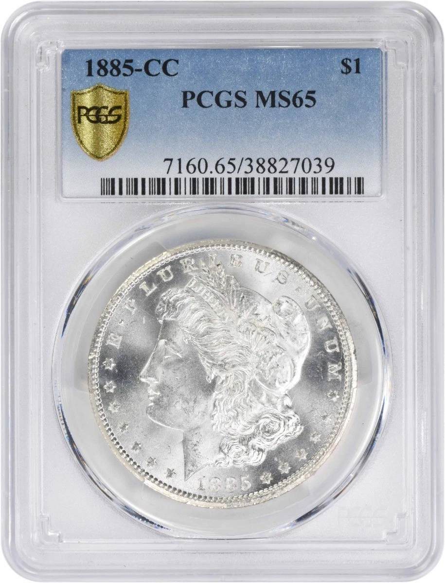 PCGS Certified MS 65 Graded 1885 Year Morgan US Dollars (1878-1921