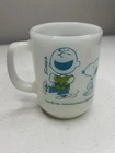 Fire King Peanuts Snoopy Schulz Mug I Feel Strangely Confident Milk Glass VTG