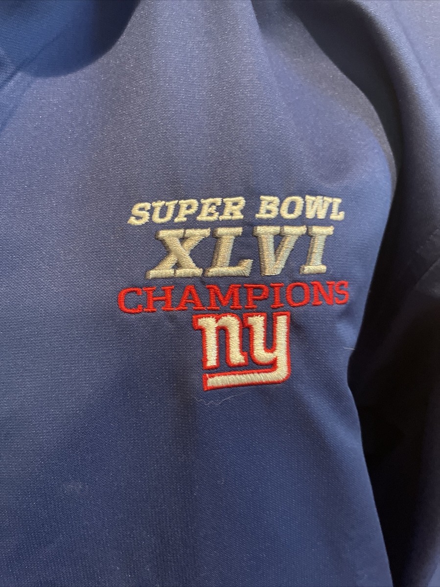 New York Giants Medium Full Zip Jacket Super Bowl XLVI
