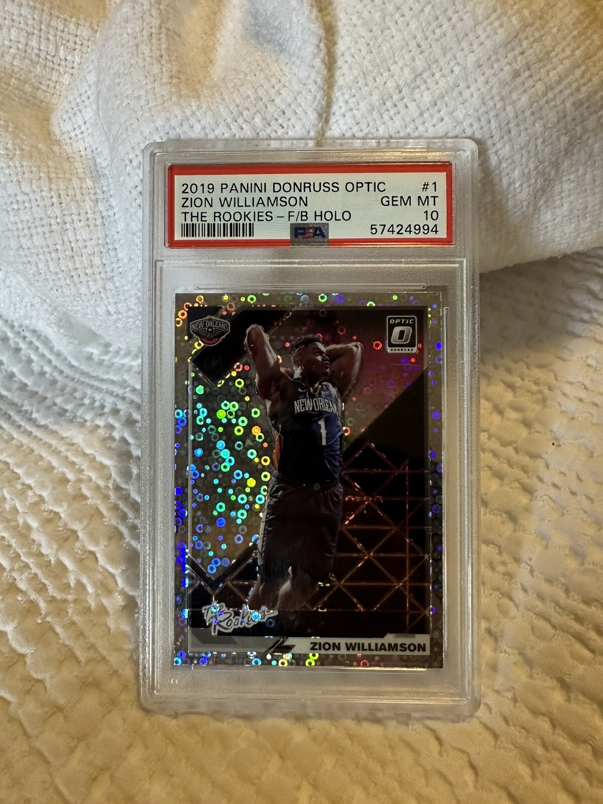 2019 Panini Optic Zion Williamson The Rookies Fast Break Holo PSA 10!