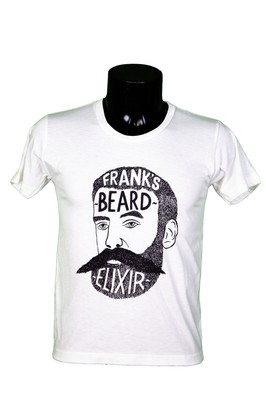 FRANK'S BEARD ELIXIR T-SHIRT - HIPSTER - ART - DRAWING - ILLUSTRATION GRÖSSE S