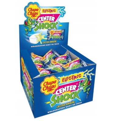 100Pcs Chupa Chups Center Shock Electric Liquid Filled Extra Sour Bubble Gum