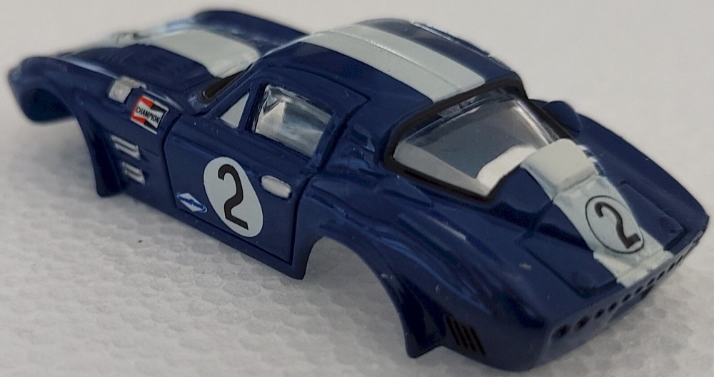 Corvette Grand Sport Blue Gloss TJet HO Slot Car BODY for AURORA autoworld DASH