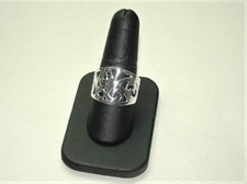 HAND CARVED FLOWER DESIGN STERLING RING