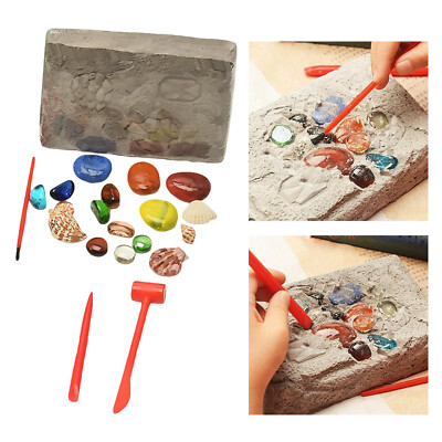 Crystal Gemstone Mining Digging Kit Kinder DIY Ausgrabung Schatz Spielzeug Set