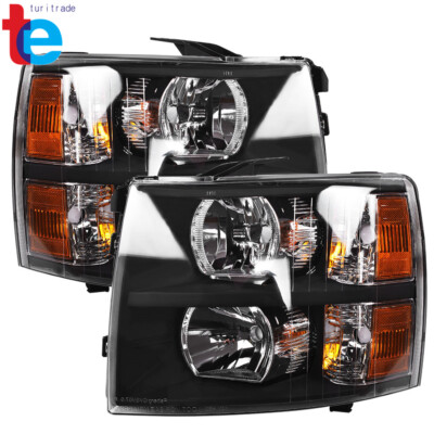Headlights Fit For Chevy Silverado 1500 2500 HD 2007-2014 Driver&Passenger Pair