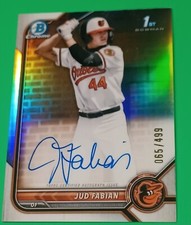 Jud Fabian 2023 Bowman Draft Chrome 1st Refractor Auto /499