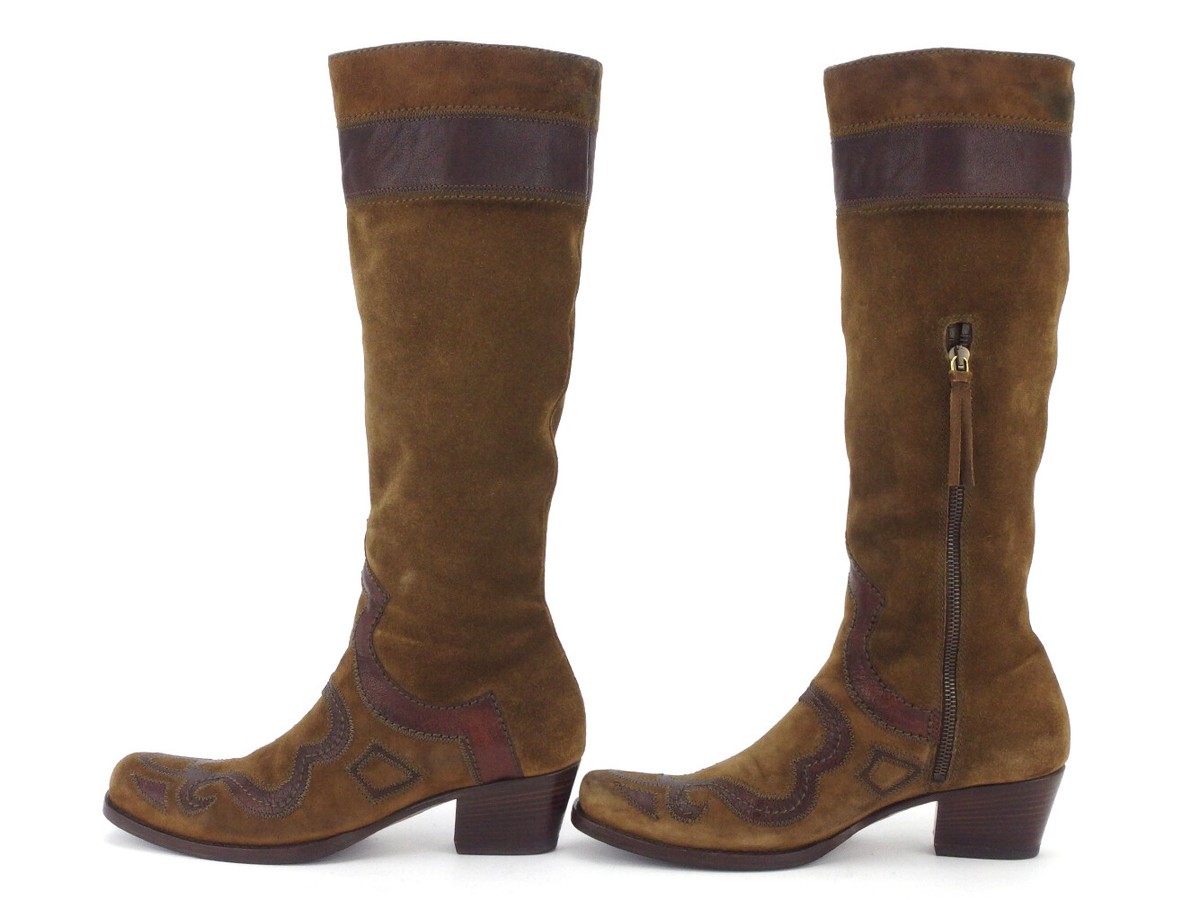 【MIU MIU】Dark Brown Suede Boots Miu Miu Suede Boots | Brown | FARFETCH