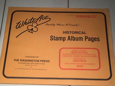 New Package White Ace Pages Regular Issues 2002 PB,Coils,etc Supplement USR-PB33