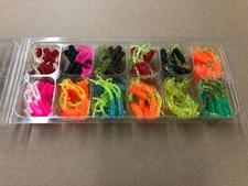 96 Piece Crappie Legs Fishing Lure Kit, 2" Chicken Foot Assortment, Panfish USA