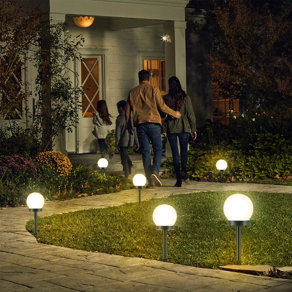 4-8 Set LED Solar Leuchten Garten Beleuchtung Außen Kugel Lampen Terrassen Licht - Bild 4 von 4