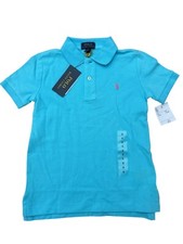 Image of Polo Ralph Lauren Cotton Polo Shirt Boys 5 Years Light Blue Short Sleeve