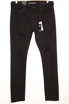 Guess Jeans Men's Skinny W/ Destroy 29 x 32 Jailbreak Black Wash