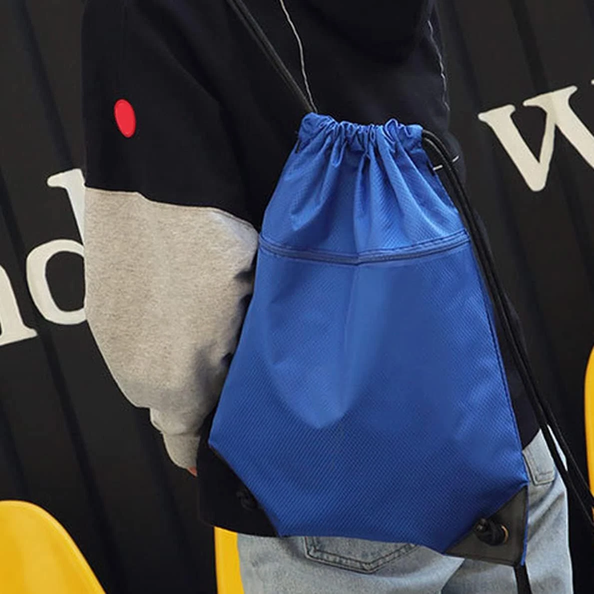 Yingkor Drawstring Backpack Bag Water Resistant Gym Draw String