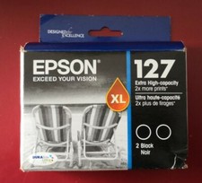 01-2020 NIB GENUINE Epson Ink 127 T127120-D2 XL BLACK WF 545 630 645 NX530 NX625
