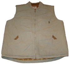Legendary Whitetails Mens 2XL Canvas Cross Trail Workwear Insulated Khaki Vest