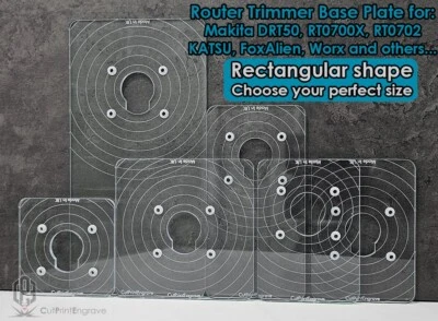CUTPRINTENGRAVE Rectangular Router Base Plate For Makita DRT50 RT0700X RT0702 KATSU WORX-7 TYPES