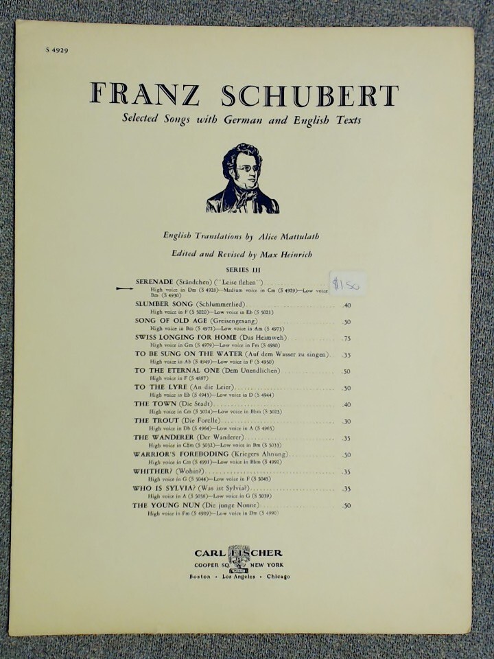 Serenade (Standchen) in Med C Schubert #4929 (1915)