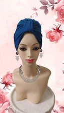 Turban. Alopecia Hair Loss Scarf Turban Head Wrap Blue ON SALE