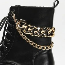Gold Chain Boot Anklet   Edgy Statement Shoe Accessory for Boots  Heels