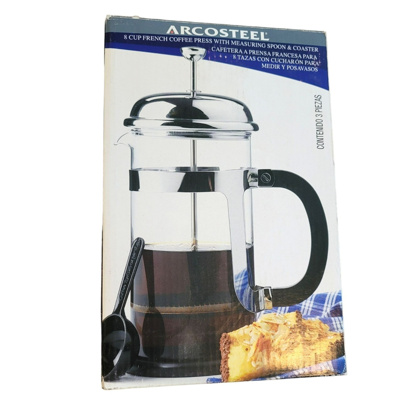 Glass And Silver 8 Cup With Coaster Dh638