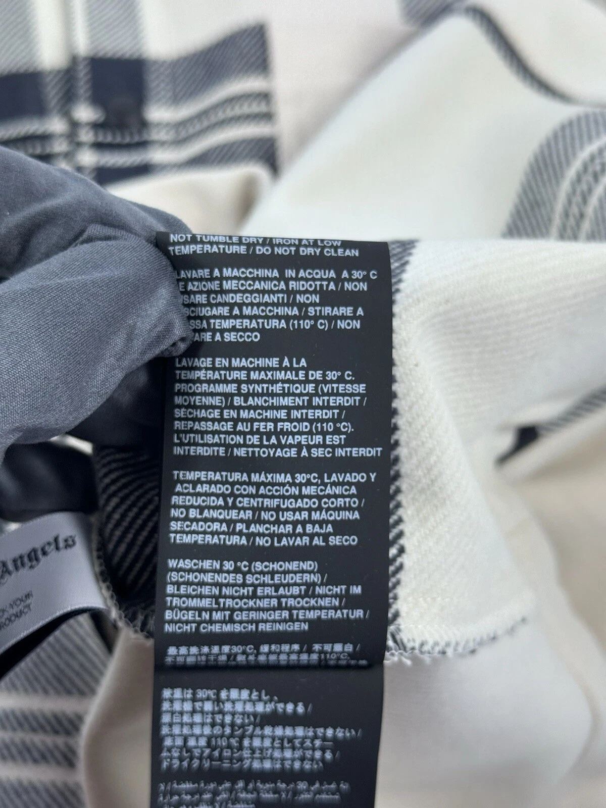 PALM ANGELS CAMICIA OVERSIZE LOGO RICAMATO CON LOGO A CHECK TAGLIA: 48 TAGLIE XL