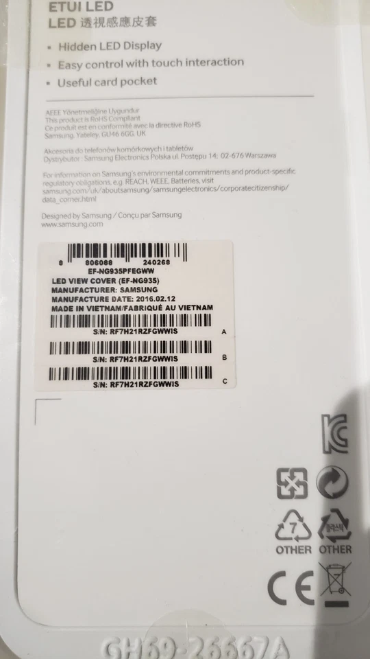 Original Samsung Galaxy S7 Edge LED View Flip Wallet Case Hülle Gold - Bild 2 von 2