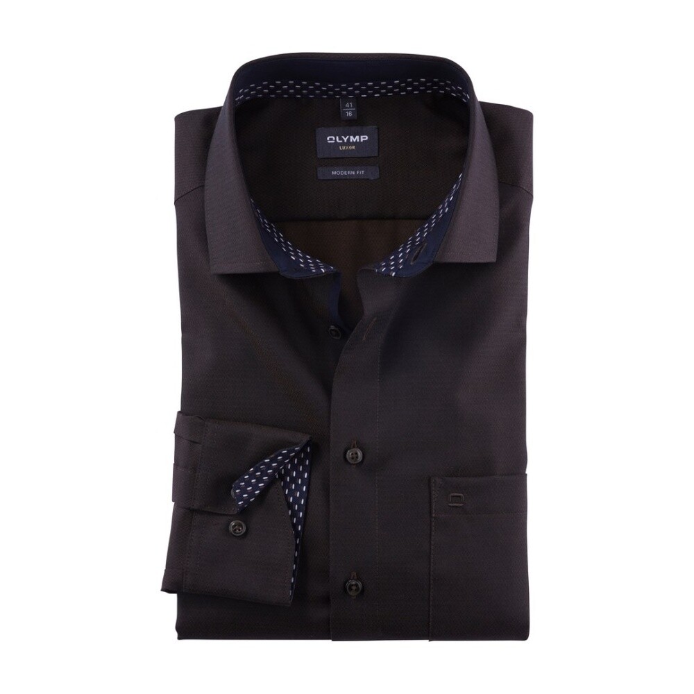 Olymp Luxor Modern Fit Men's Business Shirt Brown 126244 28