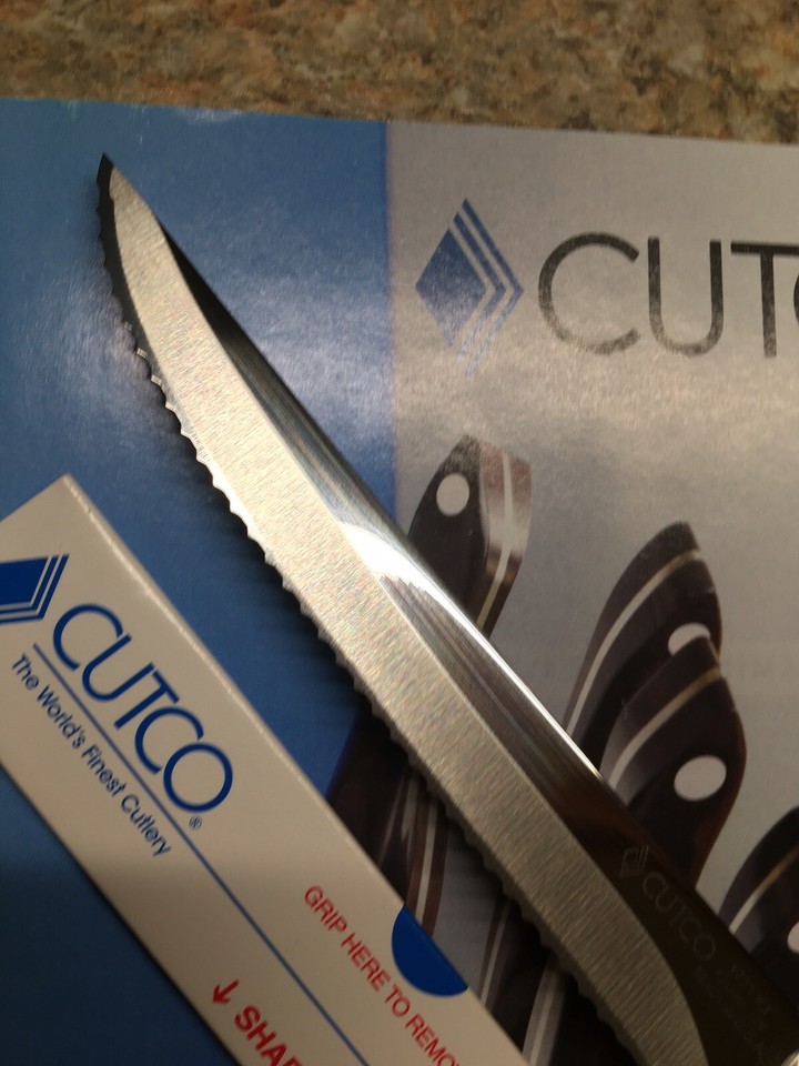 Cutco 1721 KY. Serrated Trimmer Utility Knife 4 7/8 Blade Brown Handle