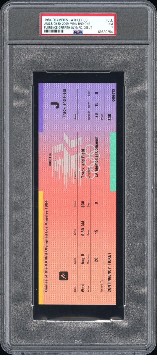 チケット FLORENCE GRIFFITH JOYNER OLYMPIC DEBUT 1984 FULL TICKET FLO-JO