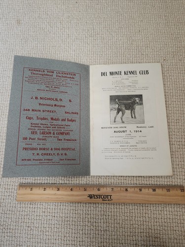 1914 Monterey California Del Monte Kennel Club Show Program - Picture 3 of 6