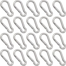 20 Pack 1.97 inch Stainless Steel Spring Snap Hook, Spring Hook Clip Keychain.