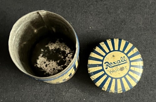 REXALL VINTAGE SHAVING STICK BARBERS SHOP MALE GROOMING ADVERTISING DISPLAY TIN - Picture 4 of 7