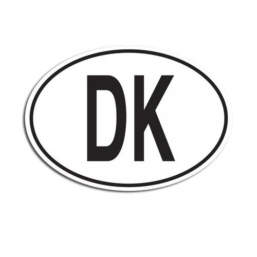 Adesivo decalcomania ovale codice paese DK Danimarca - Foto 1 di 3